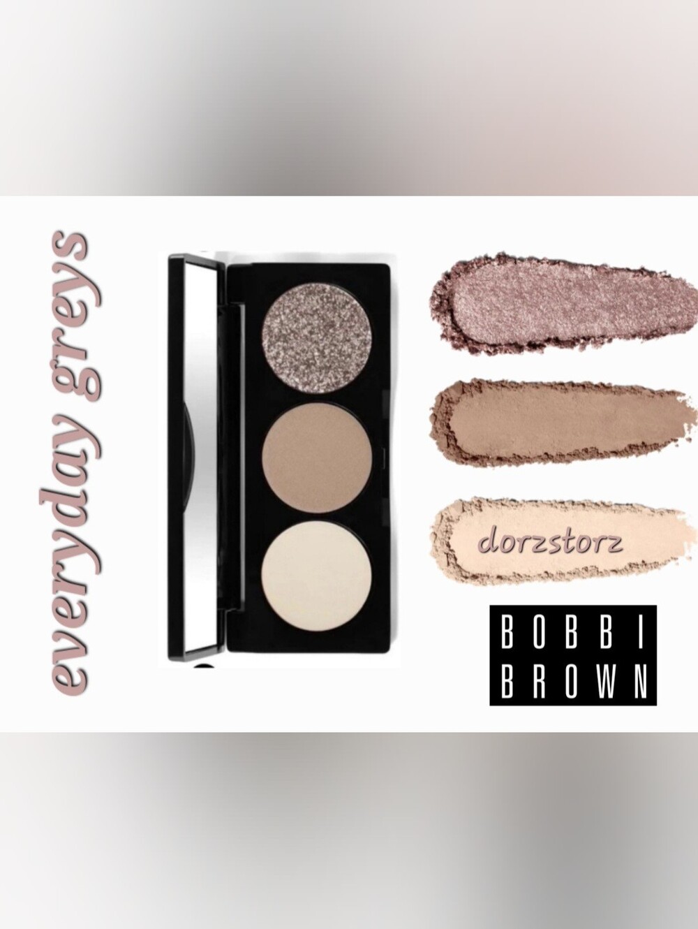 BOBBI BROWN • Essential Eye Shadow Trio • EVERYDAY GREYS • .16 oz • New in Box